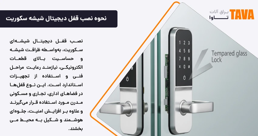 نحوه نصب قفل دیجیتال شیشه سکوریت